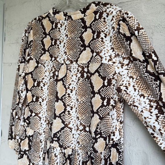 Anthropologie Maeve Juno Snake Python Print Dress Size SP - Picture 9 of 13